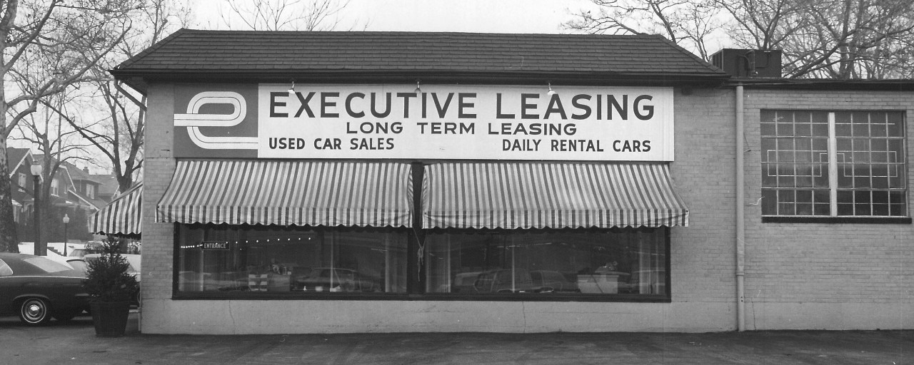 Old photo of the original Executive Leasing building.
